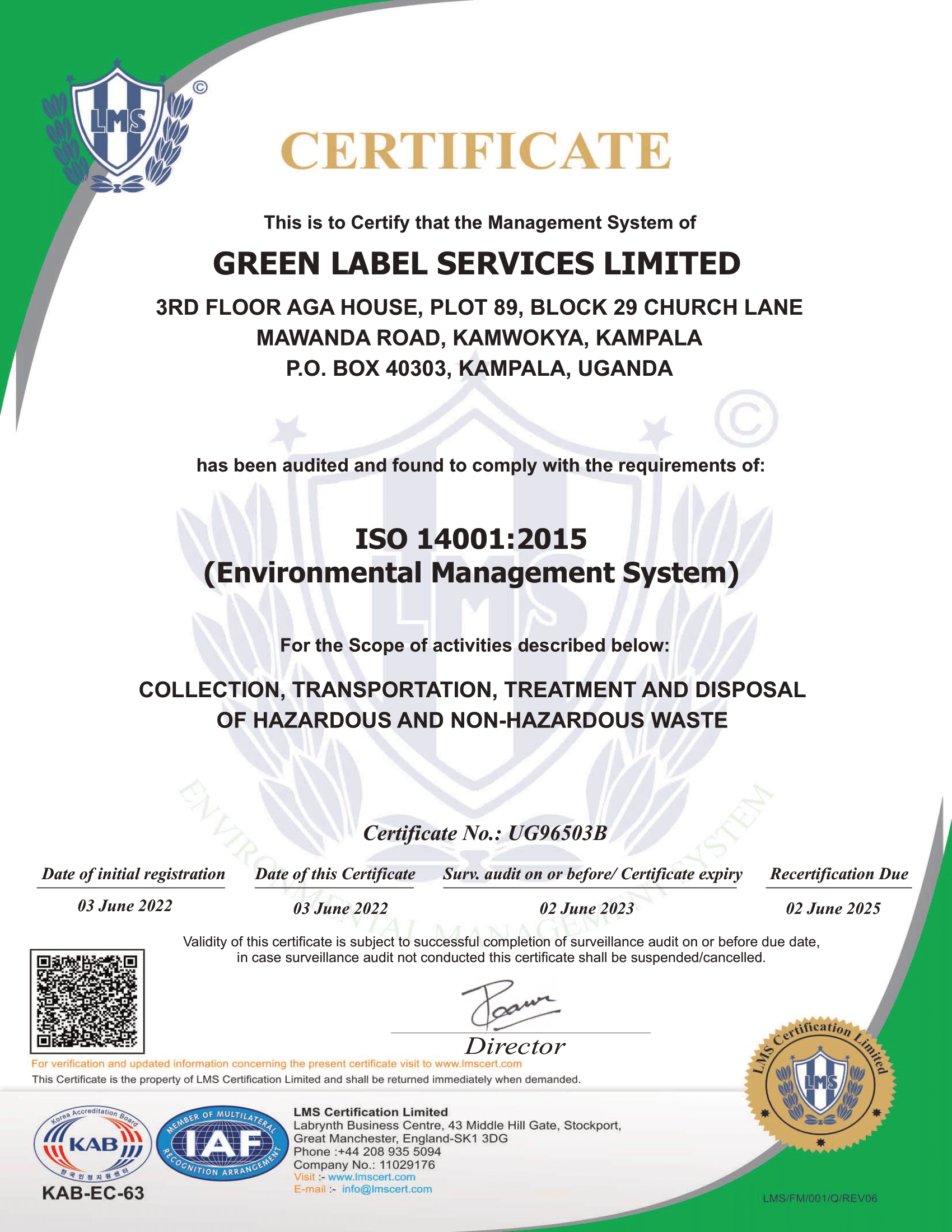 ISO 9001:2015 Certificate